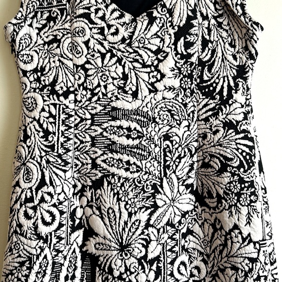 Anthropologie Jacquard Cut Out Black and White MIDI Dress - Picture 8 of 10